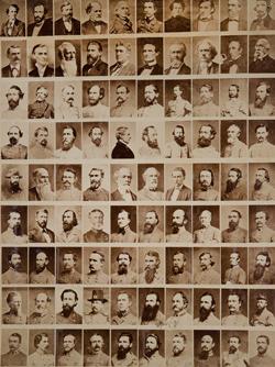 Copy photograph of 90 Civil War officers (most unidentified) Photograph